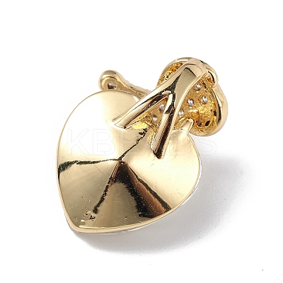 Real 18K Gold Plated Rack Plating Brass Micro Pave Clear Cubic Zirconia Pendants KK-C015-09G-15-1