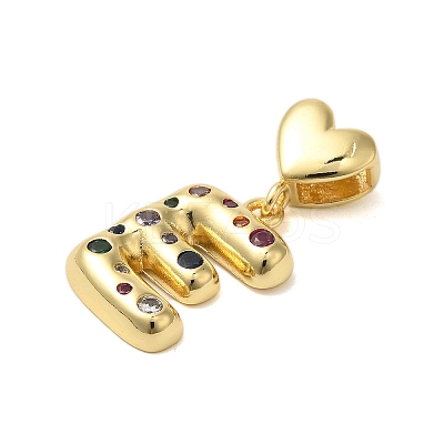 Rack Plating Brass Micro Pave Clear Cubic Zirconia Perdants KK-C067-12G-E-1