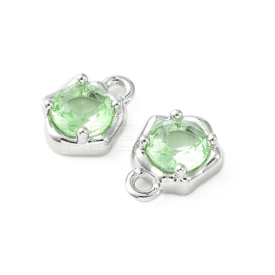 Brass Micro Pave Cubic Zirconia Charms KK-L208-10P-05-1