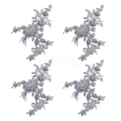 Flower Polyester Embroidery Sew on Appliques PATC-WH0020-33B-1