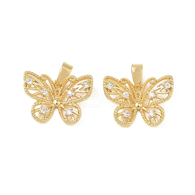 Brass Micro Pave Cubic Zirconia Pendants KK-L256-12G-1