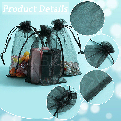 100pcs Large Organza Pouches Portable Shoes Bag Travel Storage Drawstring Bags OP-SP0001-03D-02-1