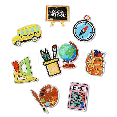 28Pcs 14 Styles Teachers' Day Double-sided Printed Acrylic Pendants OACR-CJ0002-13-1