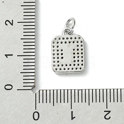 Rack Plating Brass Micro Pave Clear Cubic Zirconia Charms KK-G501-01T-P-1