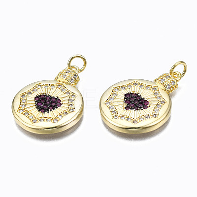 Brass Micro Pave Cubic Zirconia Pendants ZIRC-N039-148B-NF-1