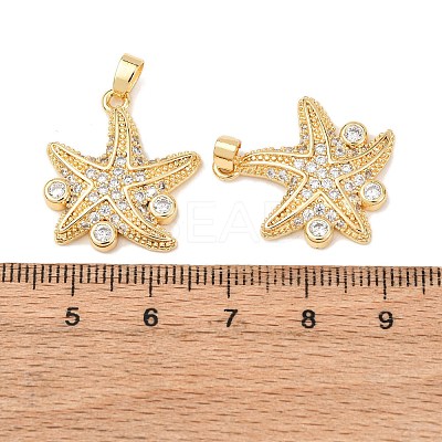 Brass Micro Pave Clear Cubic Zirconia Pendants KK-G543-09G-03-1