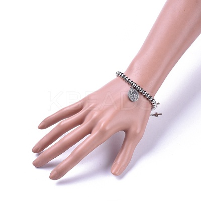 Tarnish Resistant Adjustable 304 Stainless Steel Slider Bracelets BJEW-JB04545-01-1