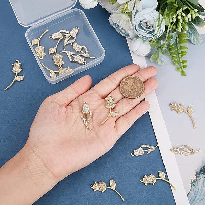 16Pcs 2 Style  Rack Plating Alloy Pendants PALLOY-FH0001-80-1