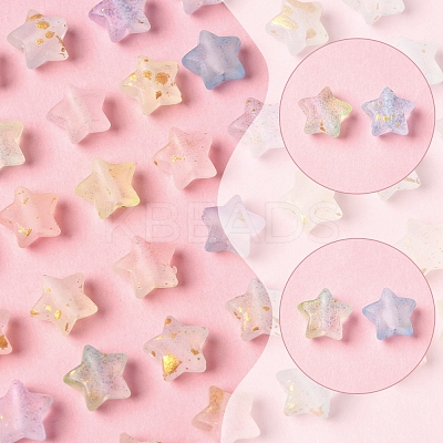 200Pcs Gradient Color Transparent Acrylic Beads MACR-FS0002-03-1