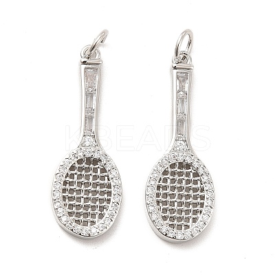 Rack Plating Brass Cubic Zirconia Pendants KK-K270-40P-1