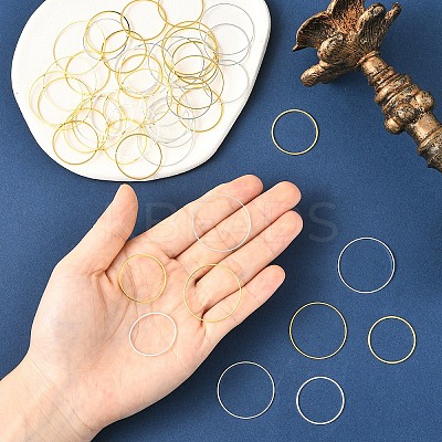 120Pcs 2 Styles 2 Colors Brass Linking Rings KK-YW0003-98-1