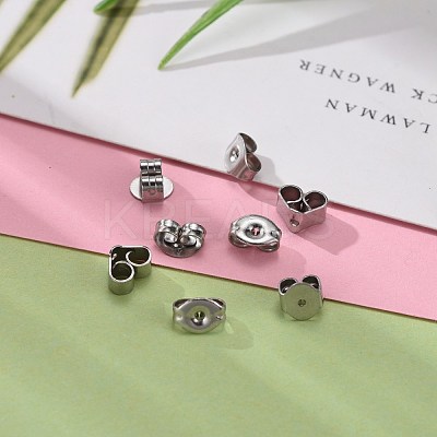 Tarnish Resistant 80Pcs 4Size 304 Stainless Steel Ear Nuts STAS-LS0001-18P-1