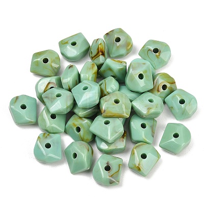 Two Tone Opaque Acrylic Imitation Gemstone Beads OACR-T033-08B-1