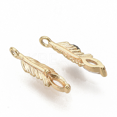 Brass Micro Pave Clear Cubic Zirconia Charms ZIRC-T011-26G-NF-1