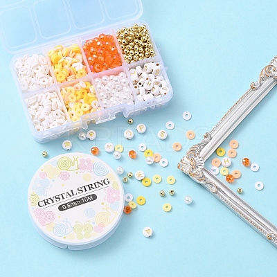 DIY Letter & Imitation Pearl & Heishi Beads Bracelet Making Kit DIY-YW0005-23B-1