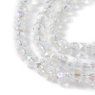 Transparent Electroplate Glass Beads Strands EGLA-F153-AB04-1