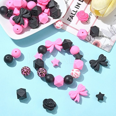 12 Styles Food Grade Eco-Friendly Silicone Beads SIL-YW0001-46-1