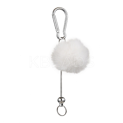 Aluminum Alloy Pom Pom Ball Beadable Keychain Bar HJEW-Q001-01B-1