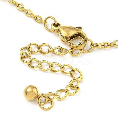 PVD Vacuum Plating Summer Beach 304 Stainless Steel Cable Chains Shell Shaped Charm Bracelets BJEW-P334-05G-1