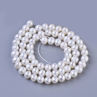 Potato Natural Cultured Freshwater Pearl Beads Strands X-PEAR-E007-4-5mm-AAA-1