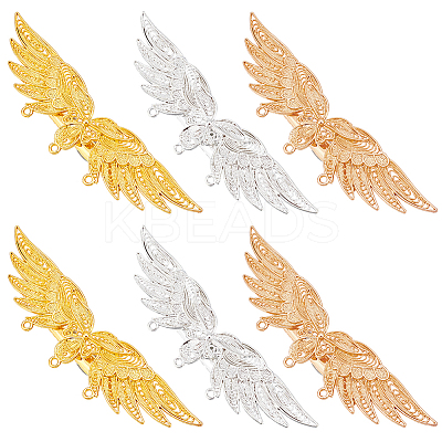 6Pcs 3 Colors Alloy Alligator Hair Clips Finding FIND-PH0006-64-1