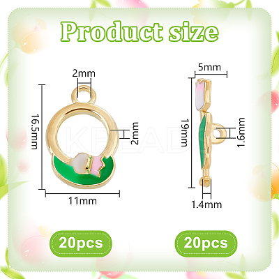 40Pcs 2 Styles Tulip Alloy Enamel Pendants FIND-PH0021-39-1