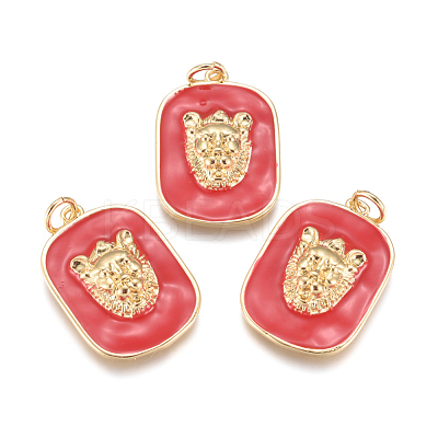 Brass Enamel Pendants KK-D159-01G-A-1