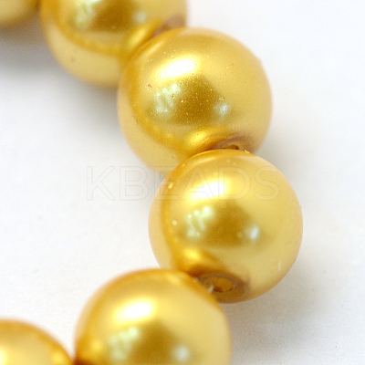 Baking Paint Pearlized Glass Pearl Round Bead Strands X-HY-Q330-8mm-31-1