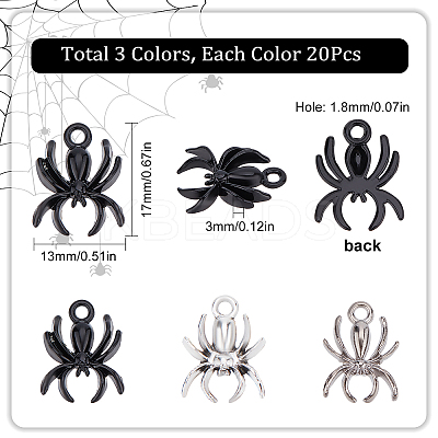 60Pcs 3 Styles Alloy Pendants FIND-SC0004-39-1