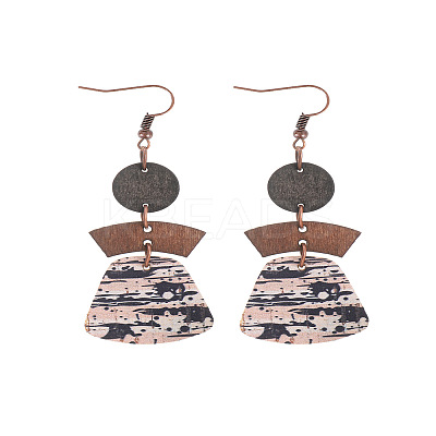 Alloy with Imitation Leather Dangle Earrings FS-WG30D02-04-1