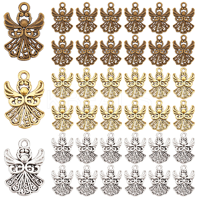 120PCS 3Colors Angel Tibetan Style Alloy Pendants TIBEP-PH0001-66-1