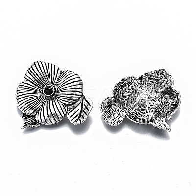 Tibetan Style Alloy Cabochon Connector Rhinestone Settings LS-TIBE-N011-008AS-RS-1