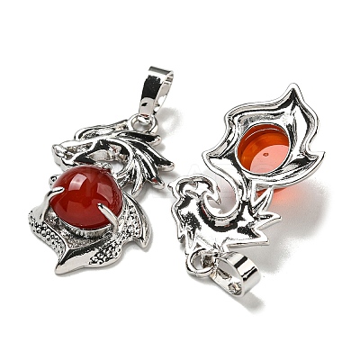 Dyed & Heated Natural Carnelian Pendants G-G111-01P-04-1