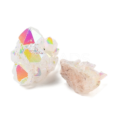 Electroplated Natural Druzy Quartz Crystal Cluster Ornaments RABO-PW0001-179A-1