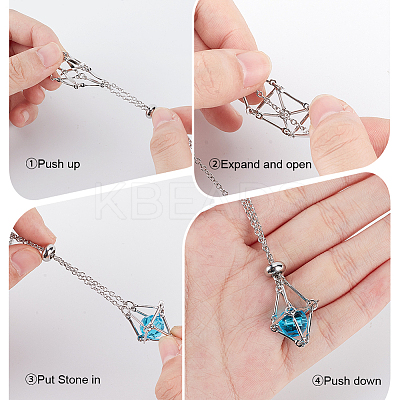 2Pcs 304 Stainless Steel Macrame Pouch Necklace Making for Gemstone Nuggets NJEW-BBC0001-23-1