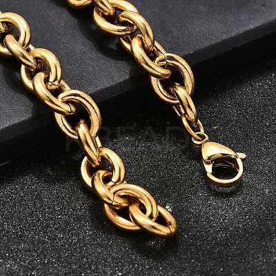 304 Stainless Steel Cable Chain Bracelets for Women BJEW-Q050-01A-G-1