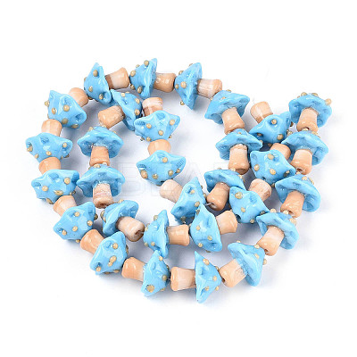 Handmade Lampwork Bumpy Beads Strands LAMP-A004-06F-1