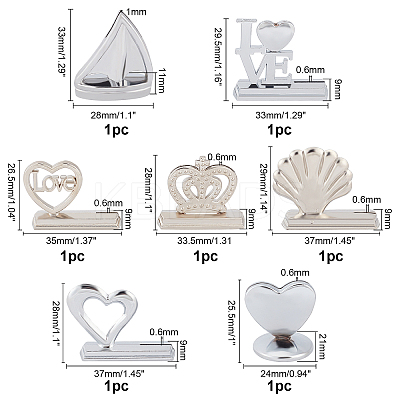 7Pcs Alloy Place Card Holders ODIS-OC0001-25-1