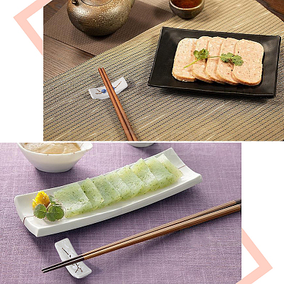 4Pcs 4 Colors Flower Pattern Japanese Style Porcelain Chopsticks Rests DJEW-CP0001-33-1