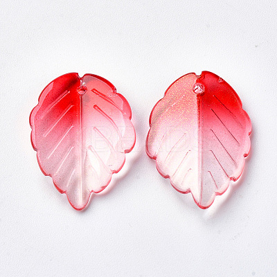 Transparent Spray Painted Glass Pendants X-GLAA-S054-006B-03-1