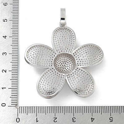 Rack Plating Brass Micro Pave Clear Cubic Zirconia Pendants KK-G515-47P-1