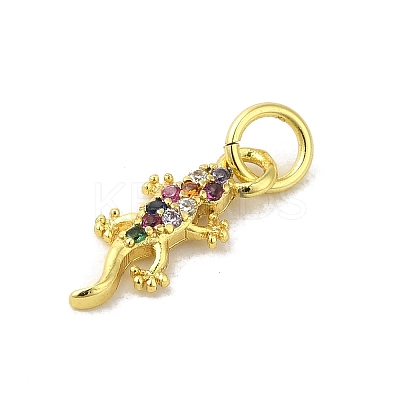 Real 18K Gold Plated Brass Pave Colorful Cubic Zirconia Pendants KK-M283-06D-02-1