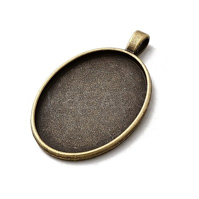 Vintage Tibetan Style Alloy Pendant Cabochon Settings TIBEP-M018-21AB-NF-1