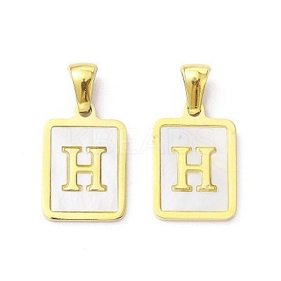 Ion Plating(IP) 304 Stainless Steel Pave Shell Pendants X-STAS-G327-01G-H-1