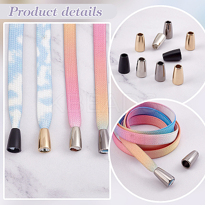 80Pcs 4 Colors Alloy Cord Ends FIND-PH0017-89-1