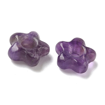 Natural Amethyst European Beads G-C252-02G-1