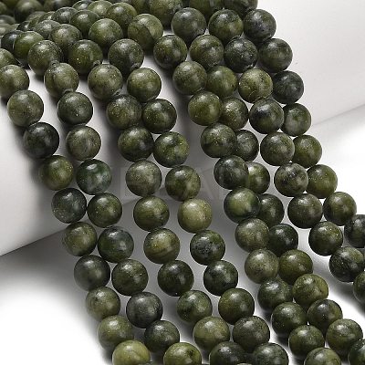 Natural Chinese Jade/Southern Jade Beads Strands G-P626-8mm-01-1