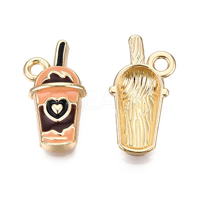 Eco-Friendly Zinc Alloy Milkshake Pendants ENAM-R051-16-01G-NR-1
