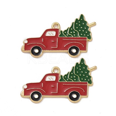 Christmas Theme Rack Plating Alloy Enamel Pendants X-PALLOY-O109-16LG-1