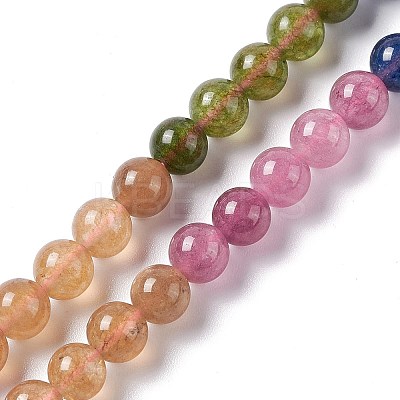 Natural White Jade Imitation Tourmaline Beads Strands G-I334-01A-1